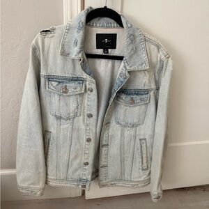 7 For All Mankind Blue Lightweight Denim Jacket